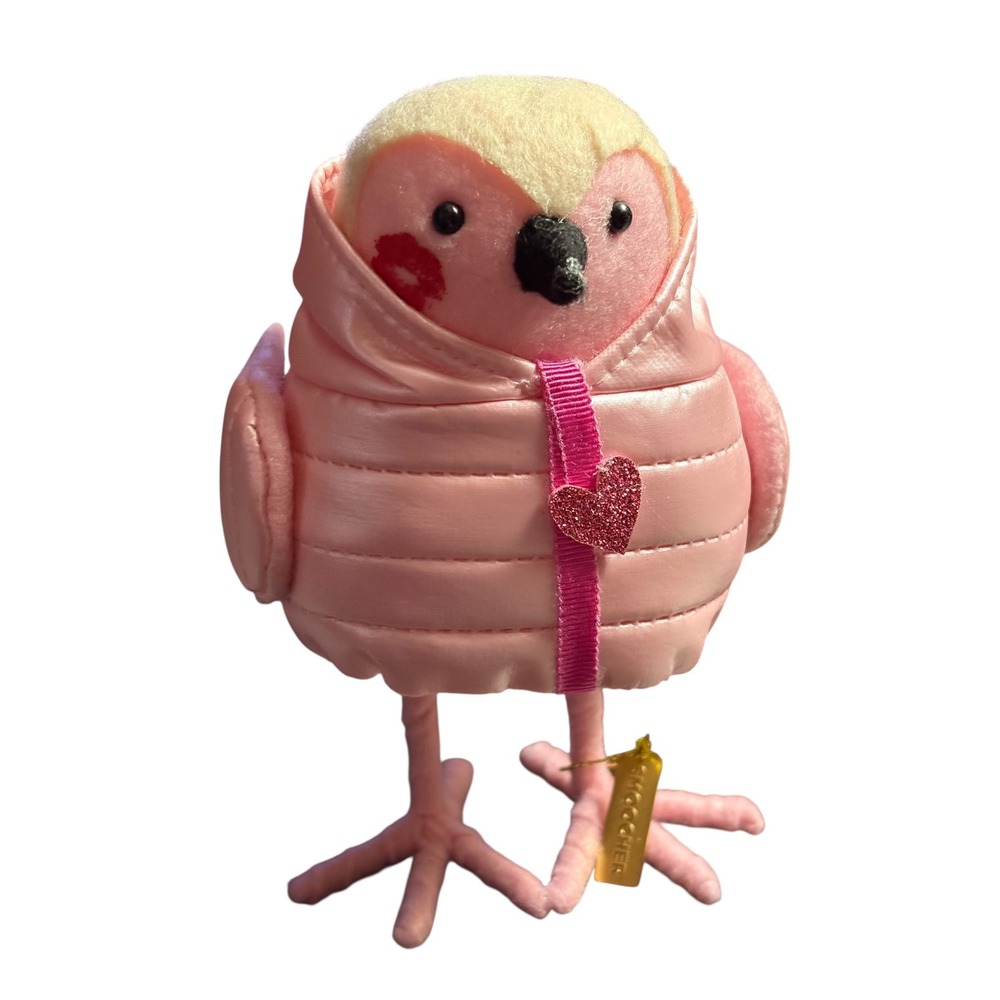 Spritz Smoocher‎ Featherly Friends Plush Bird Pink Kiss Lips Puffy Jacket